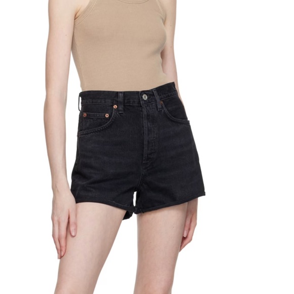 AGOLDE - Black Dee Denim Shorts - Picture 3 of 8